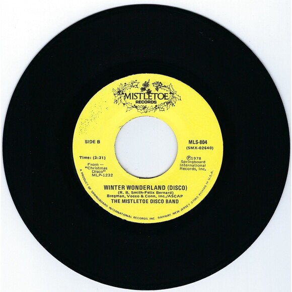 Mistletoe Disco Band - Rudolph The Red-Nosed Reindeer VG+ 45 RPM Disco Vinyl '78 - Picture 2 of 2